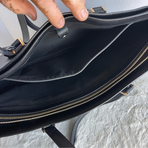 Tory Burch Saffiano Leather Tote Black Bag - Picture 8 of 16